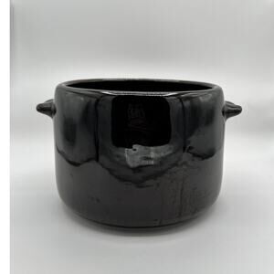 Dark Brown/Black Vintage Ceramic Bean Crock